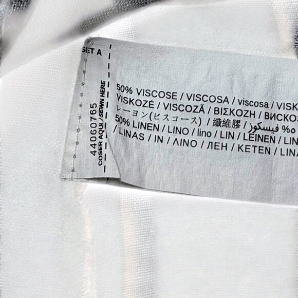 MNG Mango White Striped Linen Blend Double Breasted Blazer - Picture 7 of 8